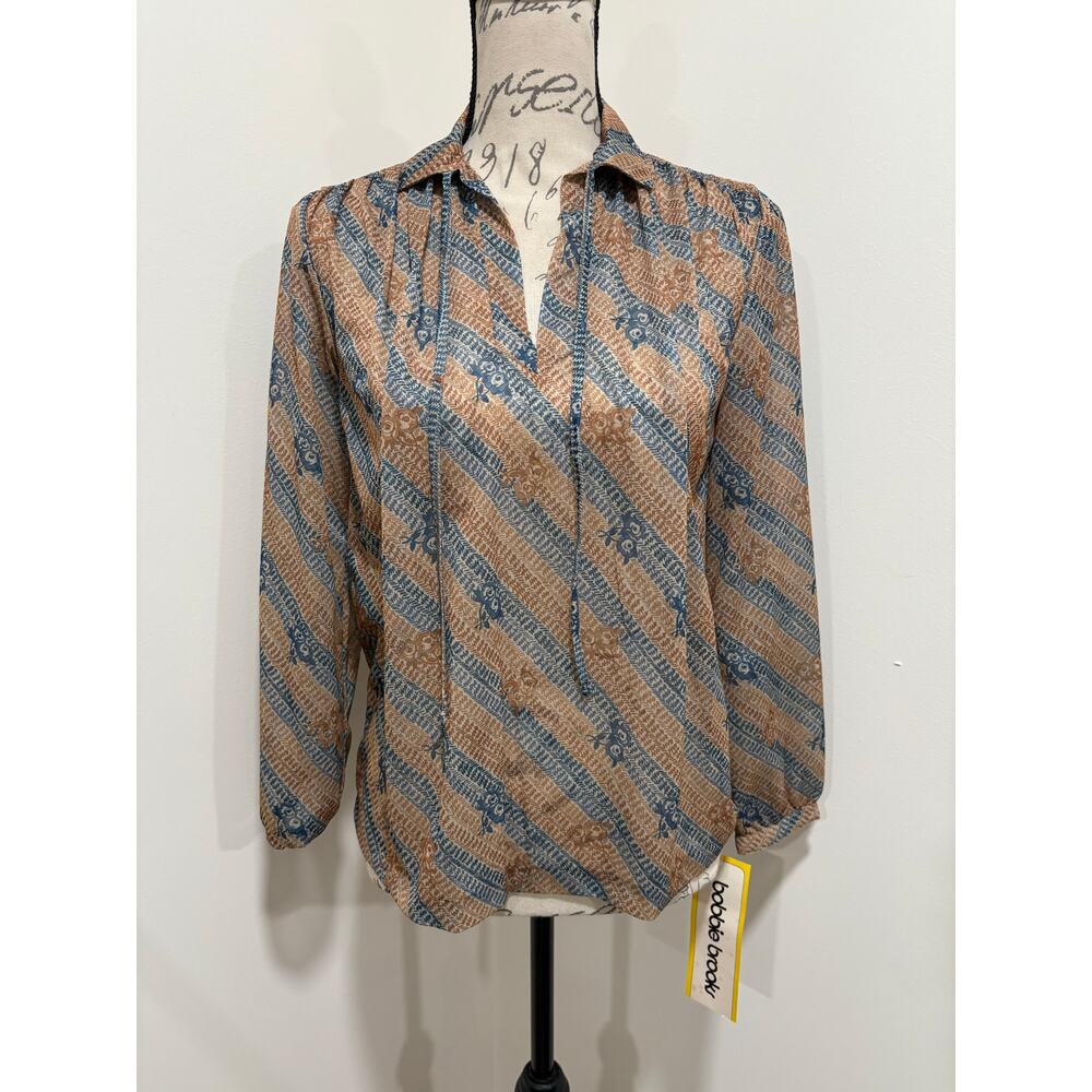 New Vintage 70s Deadstock Bobbie Brooks Long Sleeve Sheer Blouse Size 9 Juniors
